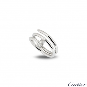 Cartier White Gold Diamond Double Juste Un Clou Ring Size 48 B4211000 Cartier White Gold Diamond Double Juste Un Clou Ring Size 48 B4211000